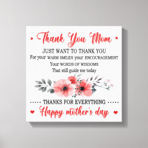 Impressão Em Tela Obrigado Mãe Dia de as mães Feliz