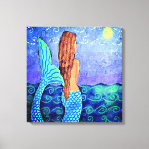 Impressão Em Tela Observando a pintura digital com Abstrato Sun