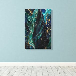Impressão Em Tela OBSIDIANA EMERALDA - Impasto Cósmico