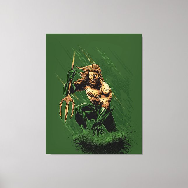 Impressão Em Tela Ocean King Trident Warrior Dynamic Comic Art (Frente)