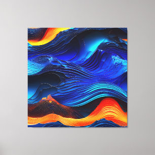 Impressão Em Tela Ocean Lava "Aquaflame"