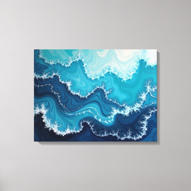 Impressão Em Tela Ocean Veins – Deep Sea Fluid 24"x18" Abstract (Frente)