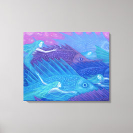 Impressão Em Tela Oceanos Nômadas, Sereias de Arte de Fantasia Náuti