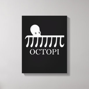 Impressão Em Tela Octopi - Engraçado Pi Octopus Math