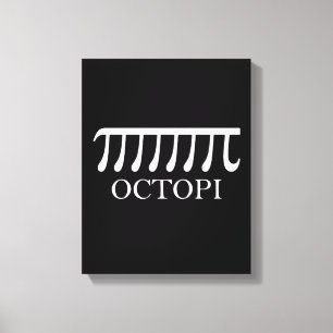 Impressão Em Tela Octopi - Engraçado Pi Octopus Math
