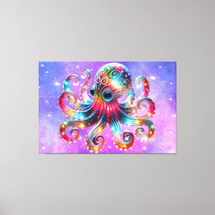 Impressão Em Tela Octopus de brilho místico