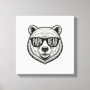 Impressão Em Tela Óculos de sol do Papai Urso Cabeça de Urso Design
