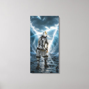 Impressão Em Tela Oda Nobunaga Armadura de Samurai Água 16x32