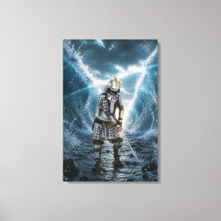 Impressão Em Tela Oda Nobunaga Armadura de Samurai Água 20x30
