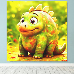 Impressão Em Tela OddFriends - Poster de Dino Chubby Engraçado