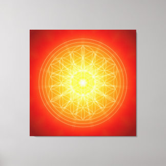 Impressão Em Tela of flower on life sun mandala