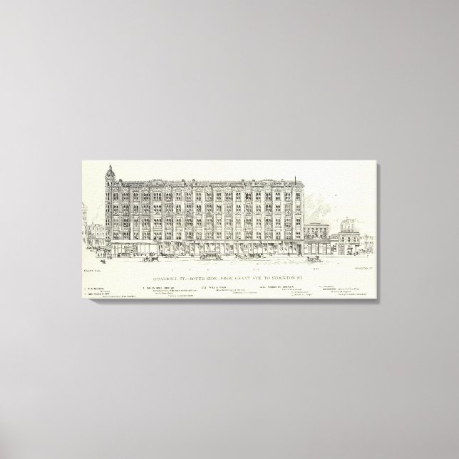 Impressão Em Tela O'Farrell South side Grant e Stockton (Frente)