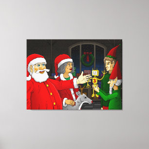 Impressão Em Tela oficina do Papai Noel no Polo Norte
