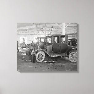 Impressão Em Tela Oficina Mecânica, 1926. Foto Antiga