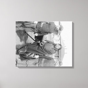 Impressão Em Tela Oglala Indian Plmuito Horses com 2 Soldados Branco