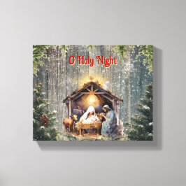 Impressão Em Tela Oh Holy Night: Uma Cena de Natal Atemporal