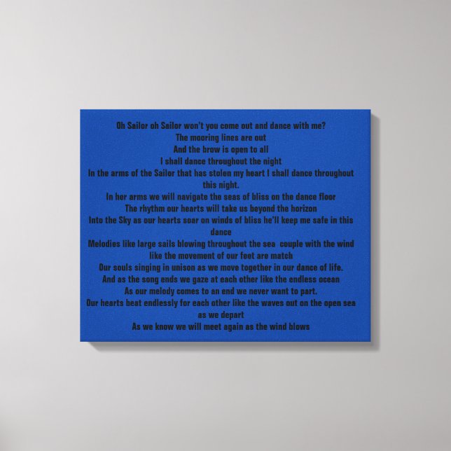 Impressão Em Tela Oh Sailor (Frente)