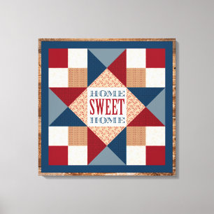 Impressão Em Tela Ohio Star Quilt Block - Home Sweet Home