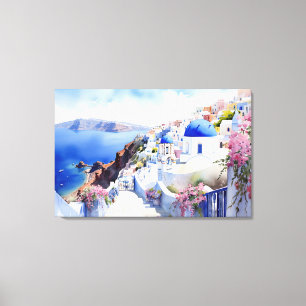 Impressão Em Tela Oia, Santorini - Impressão de tela estendida