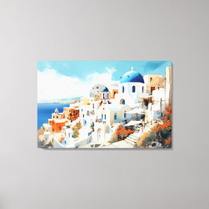 Impressão Em Tela Oia, Santorini - Impressão de tela estendida
