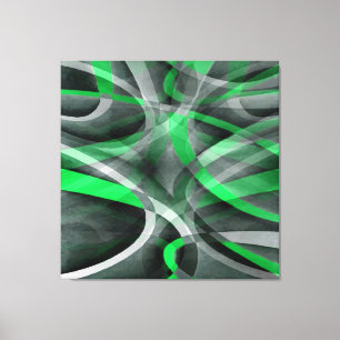 Impressão Em Tela Oito Chic Suculento Verde e Cinza Abstrato Pa
