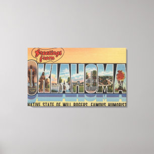 Impressão Em Tela Oklahoma (Estado Nativo de Will Rodgers)