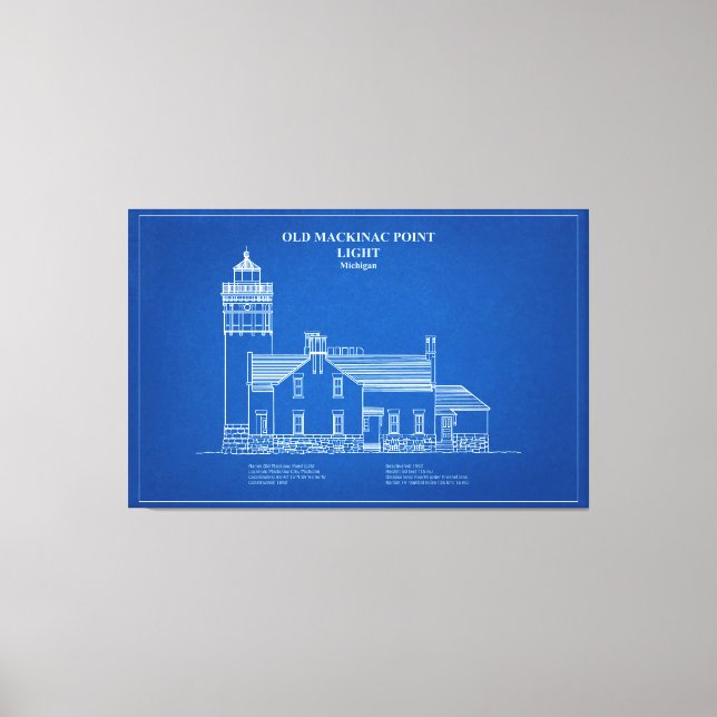 Impressão Em Tela Old Mackinac Point Light - Michigan - AD (Frente)