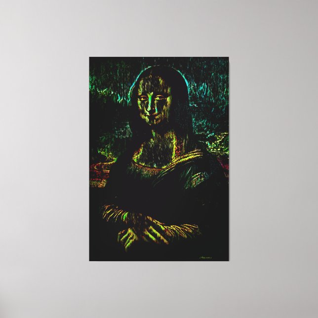 Impressão Em Tela Óleo de Mona Lisa Assombrado (Frente)