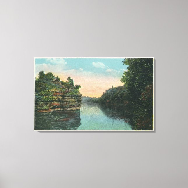 Impressão Em Tela Olhando a barragem do reservatório de Ashokan (Frente)