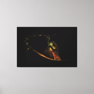 Impressão Em Tela Olhar Majestoso: Retrato de Cavalo de Arte Fino
