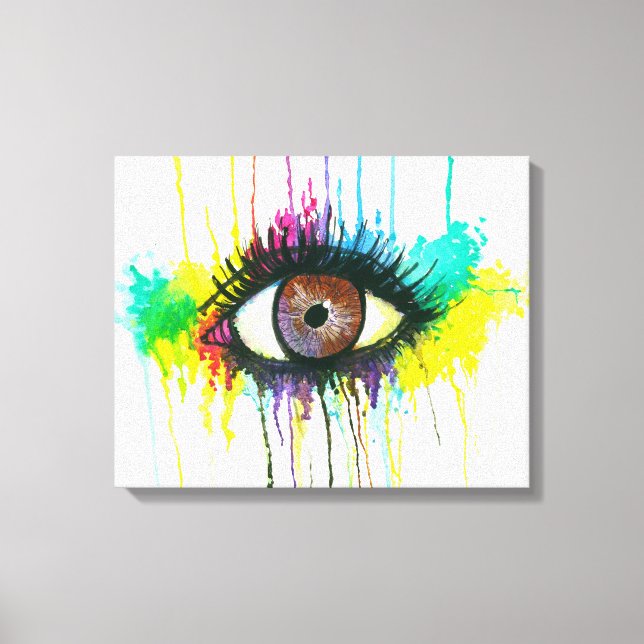 Impressão Em Tela Olho de Aquarela (Frente)