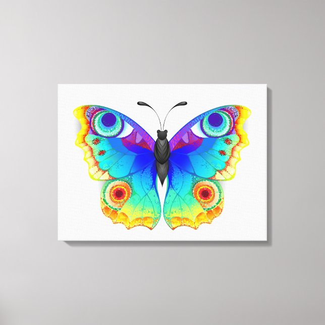Impressão Em Tela Olho Peacock da Borboleta Arco-Íris (Frente)