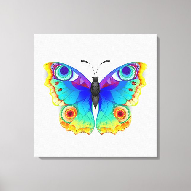 Impressão Em Tela Olho Peacock da Borboleta Arco-Íris (Frente)
