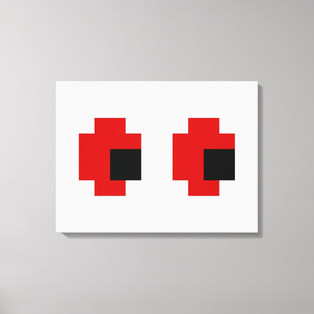 Impressão Em Tela Olhos Vermelhos Brancos de 8 Bits (Frente)