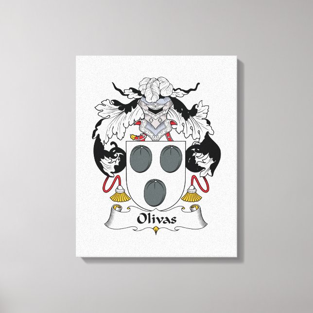 Impressão Em Tela Olivas Family Crest (Frente)