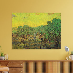 Impressão Em Tela Oliveira com Figuras Colhendo, Vincent van Gogh