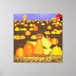 Impressão Em Tela Oliver The Otter Pega uma Abóbora