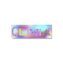 OLIVIA Baby Girl Name Letras coloridas