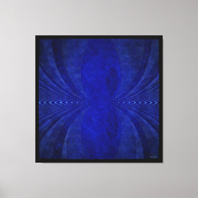 Impressão Em Tela Onda Azul Abstrata (Frente)