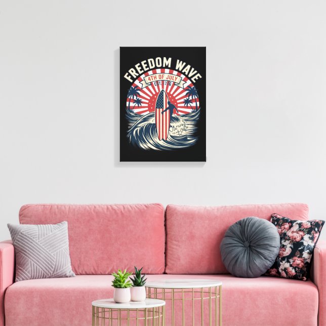 Impressão Em Tela Onda da Liberdade 4 de Julho (Insitu(Sala de estar))