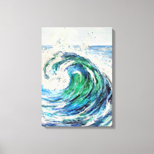 Impressão Em Tela Onda de Oceano Azul