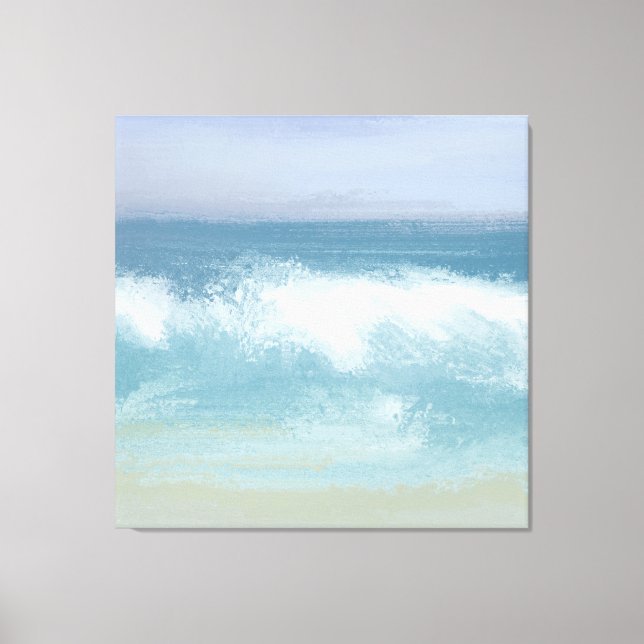 Impressão Em Tela Onda de quebra de costa abstrato azul (Frente)