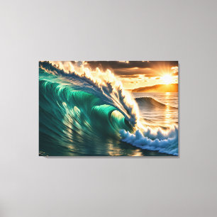 Impressão Em Tela Onda no mar