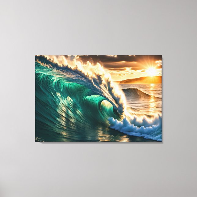 Impressão Em Tela Onda no mar (Frente)