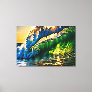 Impressão Em Tela Onda no mar