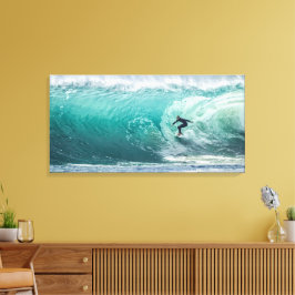 Impressão Em Tela Onda, Surfista, Lindo Cenário em Tela