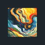 Impressão Em Tela Ondas a cores de arte moderna abstrato<br><div class="desc">Este design abstrato moderno é atraente e faz uma afirmação verdadeira com as suas ricas e joias cores e ondas de textura. Vivo e atordoante. Criado pela imprensa simplesmente de farmácia.</div>