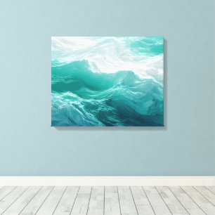 Impressão Em Tela Ondas Abstratas do Oceano Turquesa Sonho