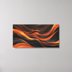 Impressão Em Tela Ondas Abstratas Em Uma Curva De Preto & Laranja
