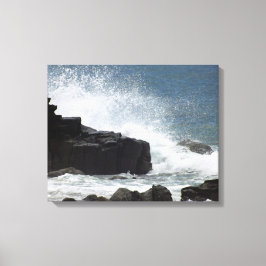Impressão Em Tela Ondas caem nas rochas